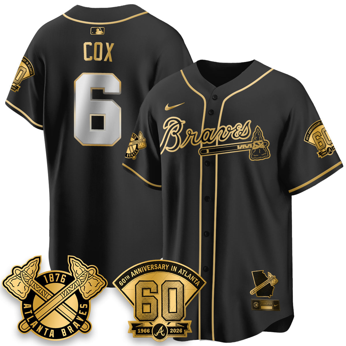 Atlanta Braves 60th Anniversary Special Edition Vapor Limited Jersey - Stitched-Cuztomshoes