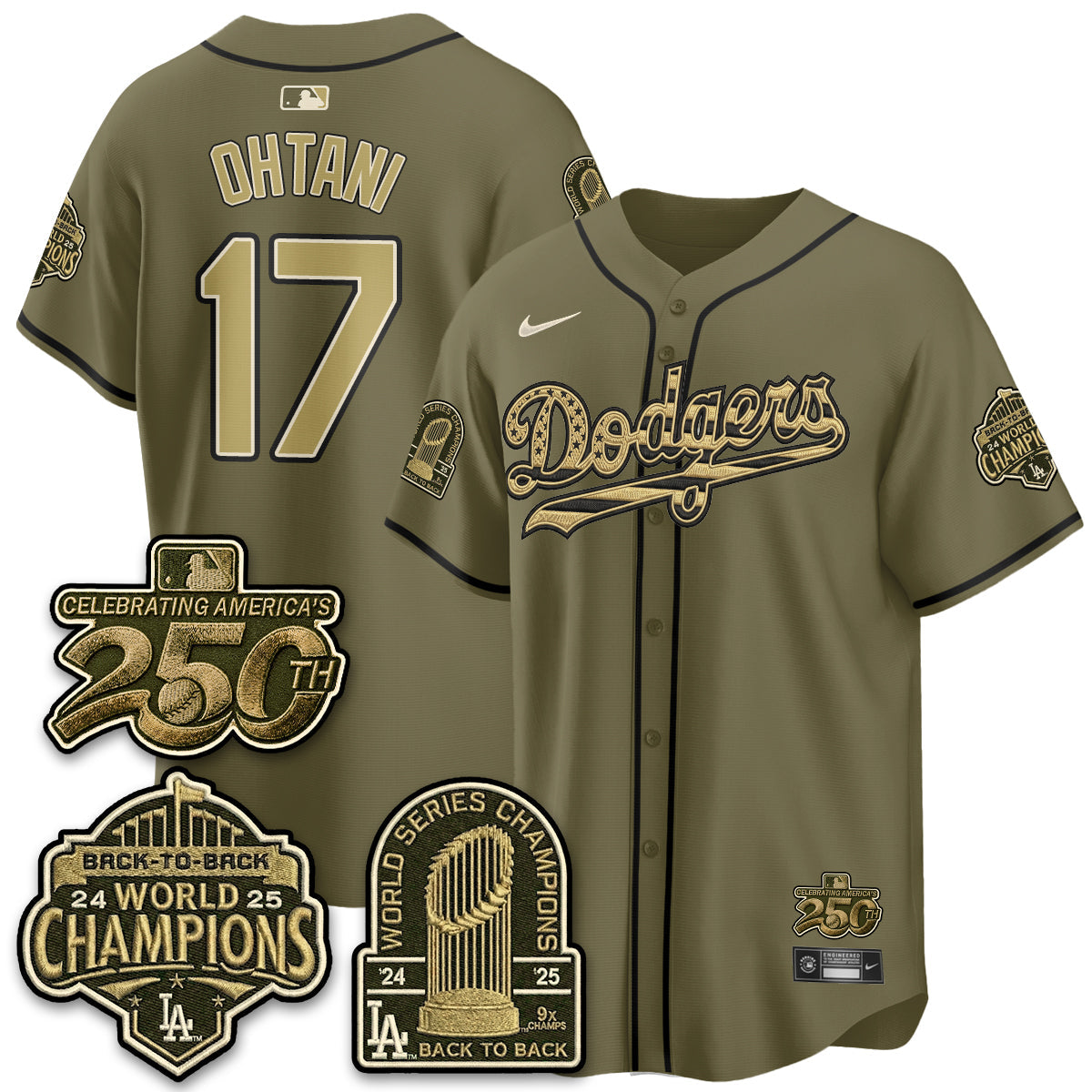 Los Angeles Dodgers New Era Olive 2026 Armed Forces Day Jersey -Stitched V2