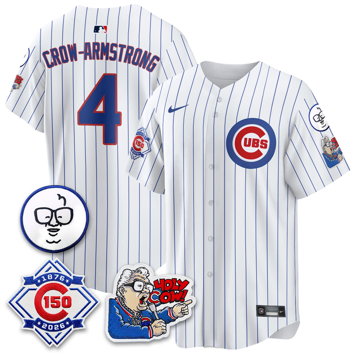 Chicago Cubs 150th Anniversary Harry Caray Holy Cow Vapor Premier Limited Jersey - Stitched V2-Cuztomshoes