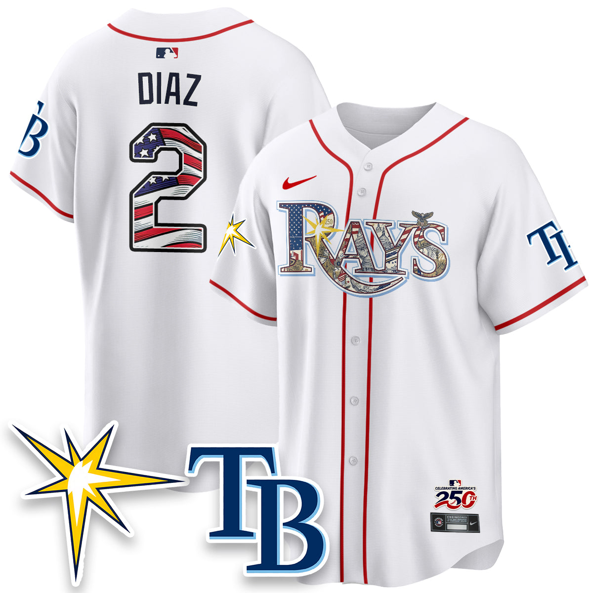 Tampa Bay Rays 2026 Independence Day USA Vapor Limited Jersey - Stitched