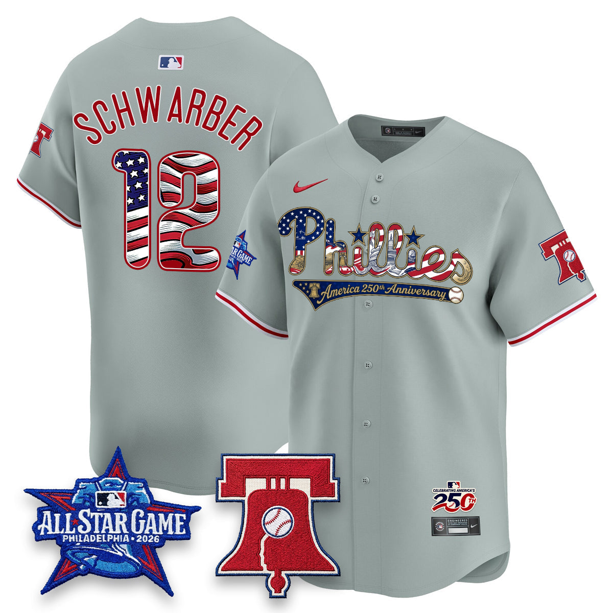 Philadelphia Phillies 2026 Independence Day USA Vapor Limited Jersey - Stitched-Cuztomshoes
