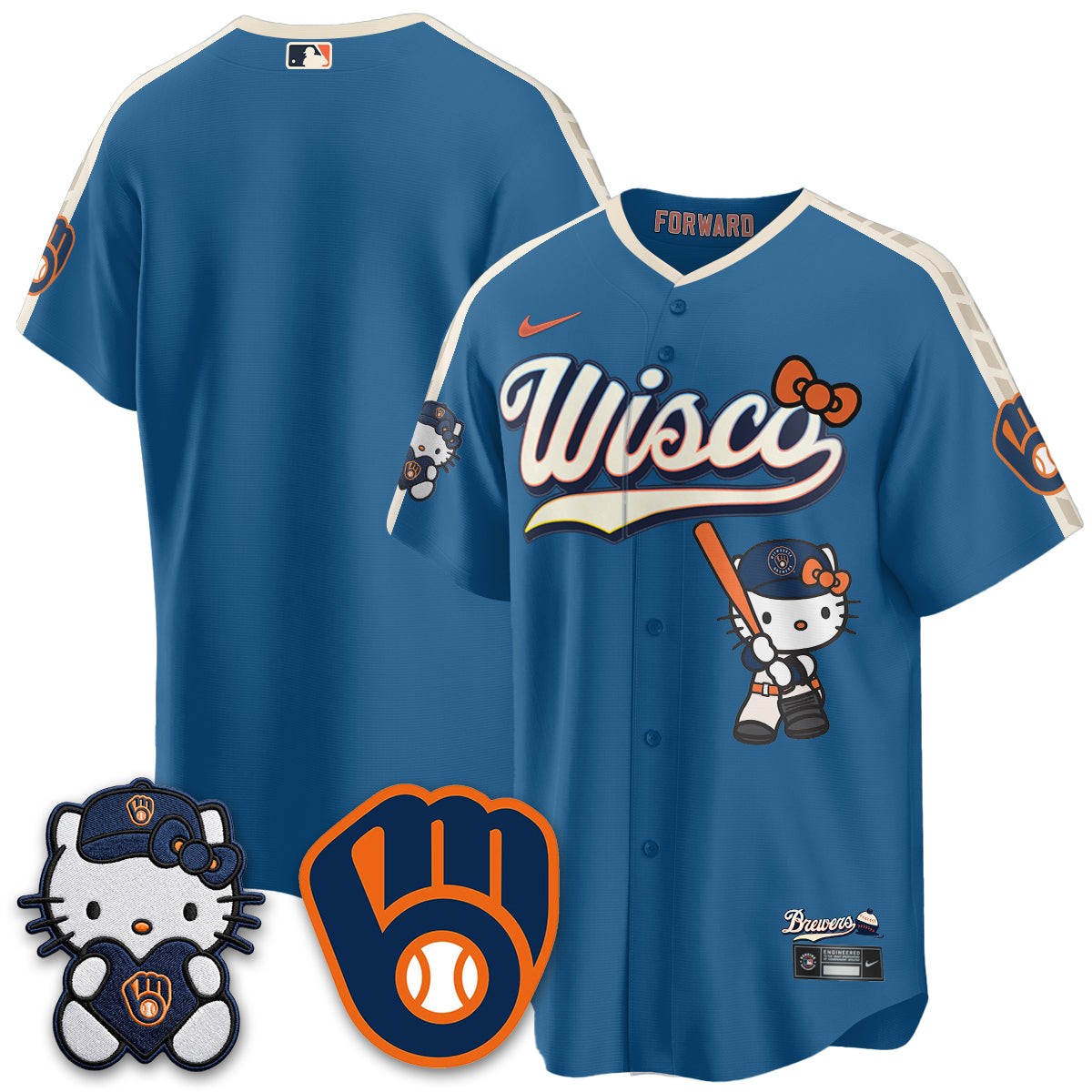 Milwaukee Brewers Meow KT Night Vapor Limited Jersey - Stitched-Cuztomshoes