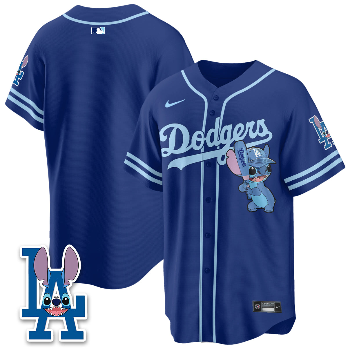 Los Angeles Dodgers x Blue Alien Edition Vapor Jersey - Stitched-Cuztomshoes
