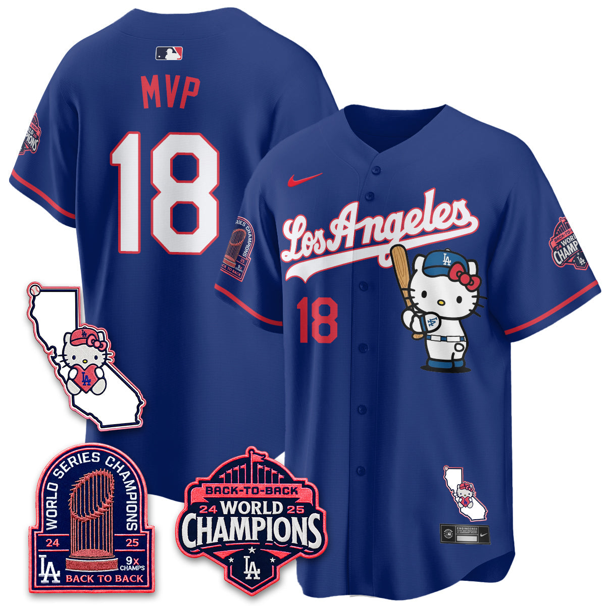Los Angeles Dodgers x Meow KT 2026 Vapor Jersey - Stitched - V4-Cuztomshoes