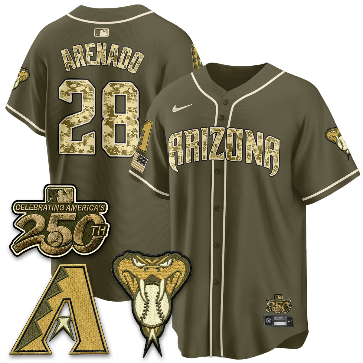 Arizona Diamonbacks Salute to Service 2026 Vapor Premier Limited Jersey - Stitched-Cuztomshoes