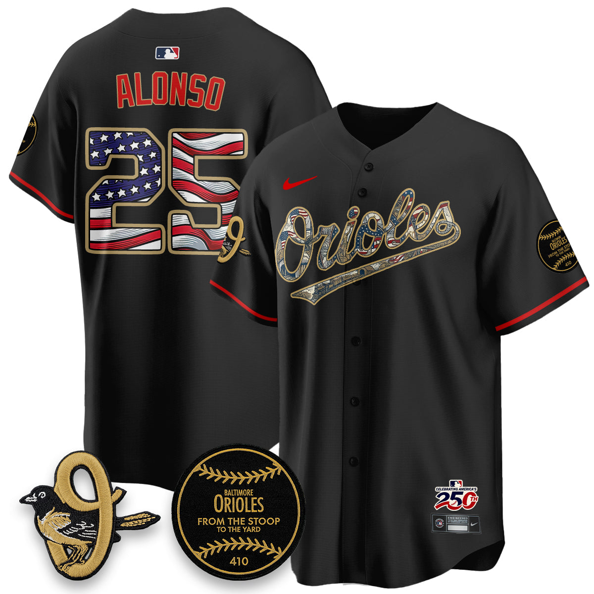 Baltimore Orioles 2026 Independence Day USA Vapor Limited Jersey - Stitched-Cuztomshoes
