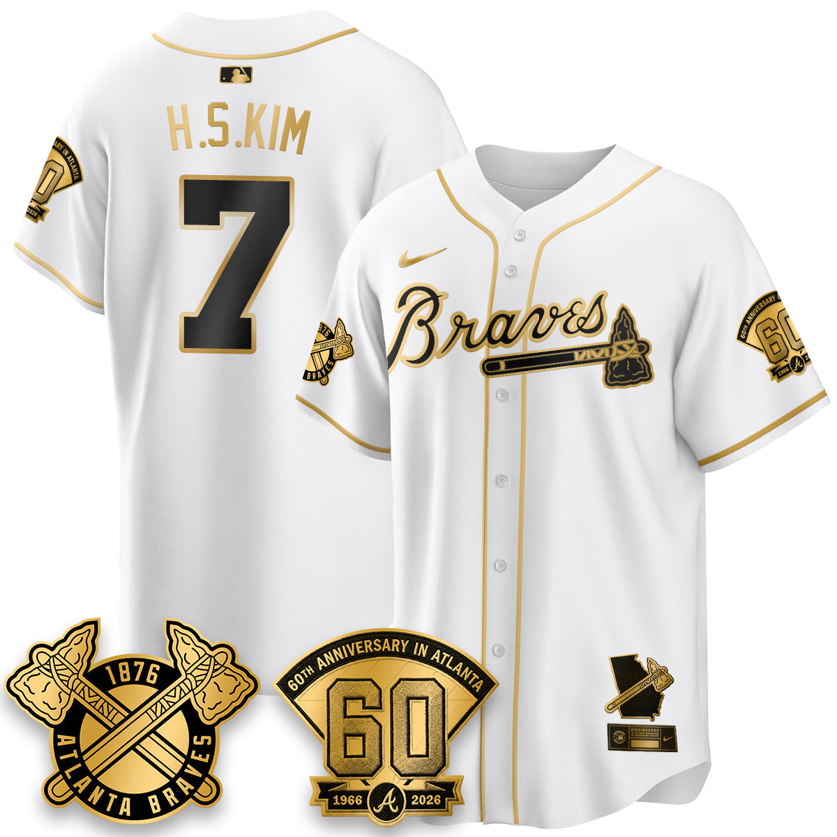 Atlanta Braves 60th Anniversary Special Edition Vapor Limited Jersey - Stitched-Cuztomshoes