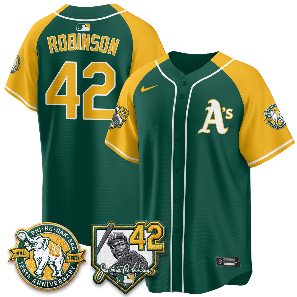 Athletics 2026 Jackie Robinson Day - Celebrating 125 Years Limited Vapor Jersey - Stitched-Cuztomshoes