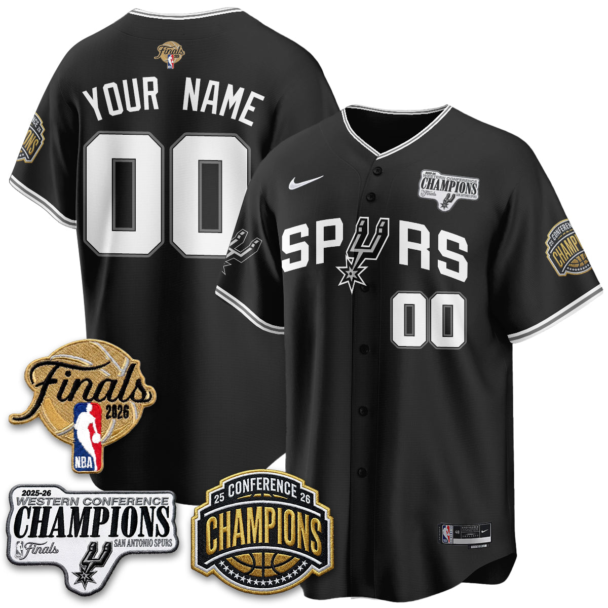 San Antonio Spurs 2026 Basketball Finals Vapor Custom Jersey - Stitched