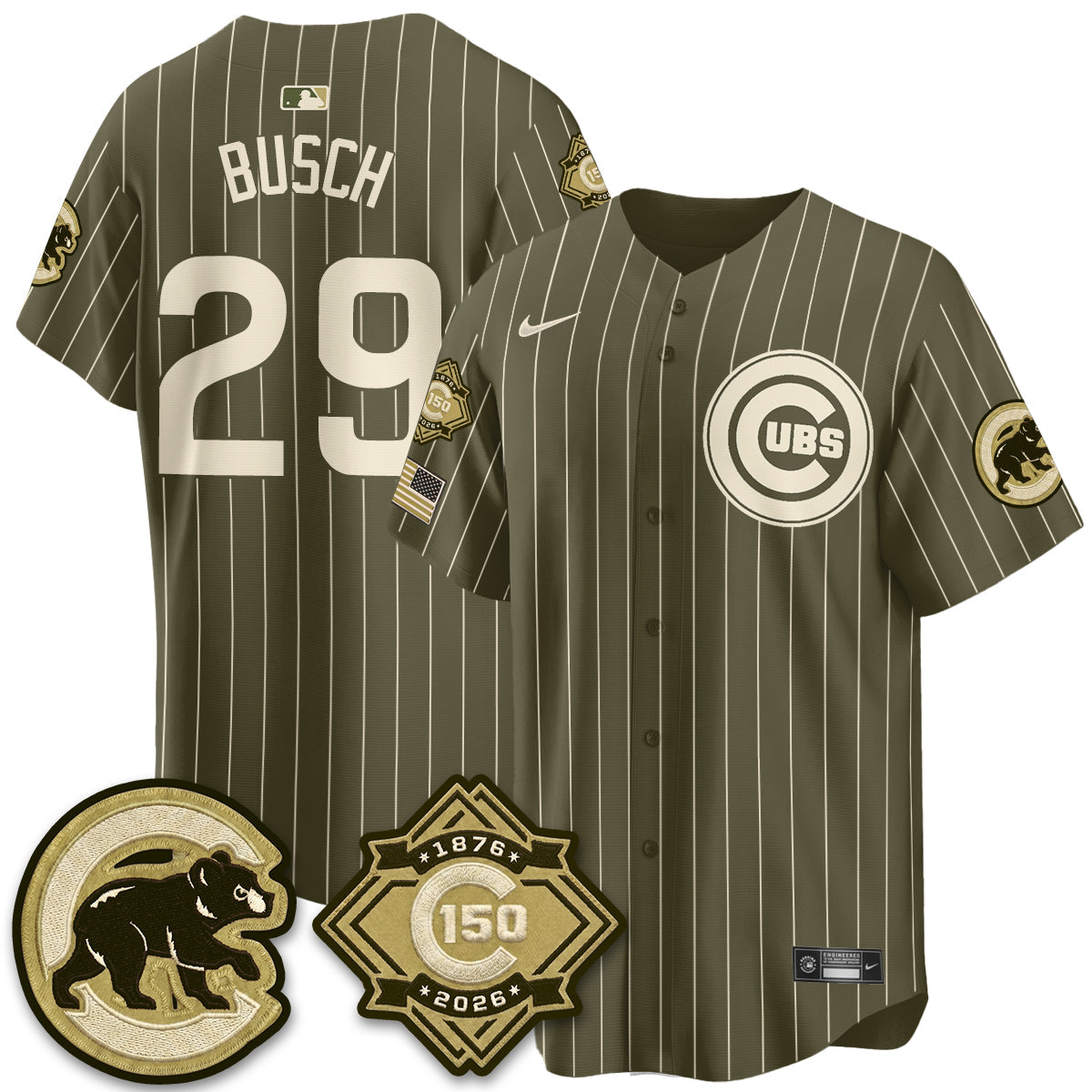 Chicago Cubs New Era Olive 2026 Armed Forces Day Jersey -Stitched