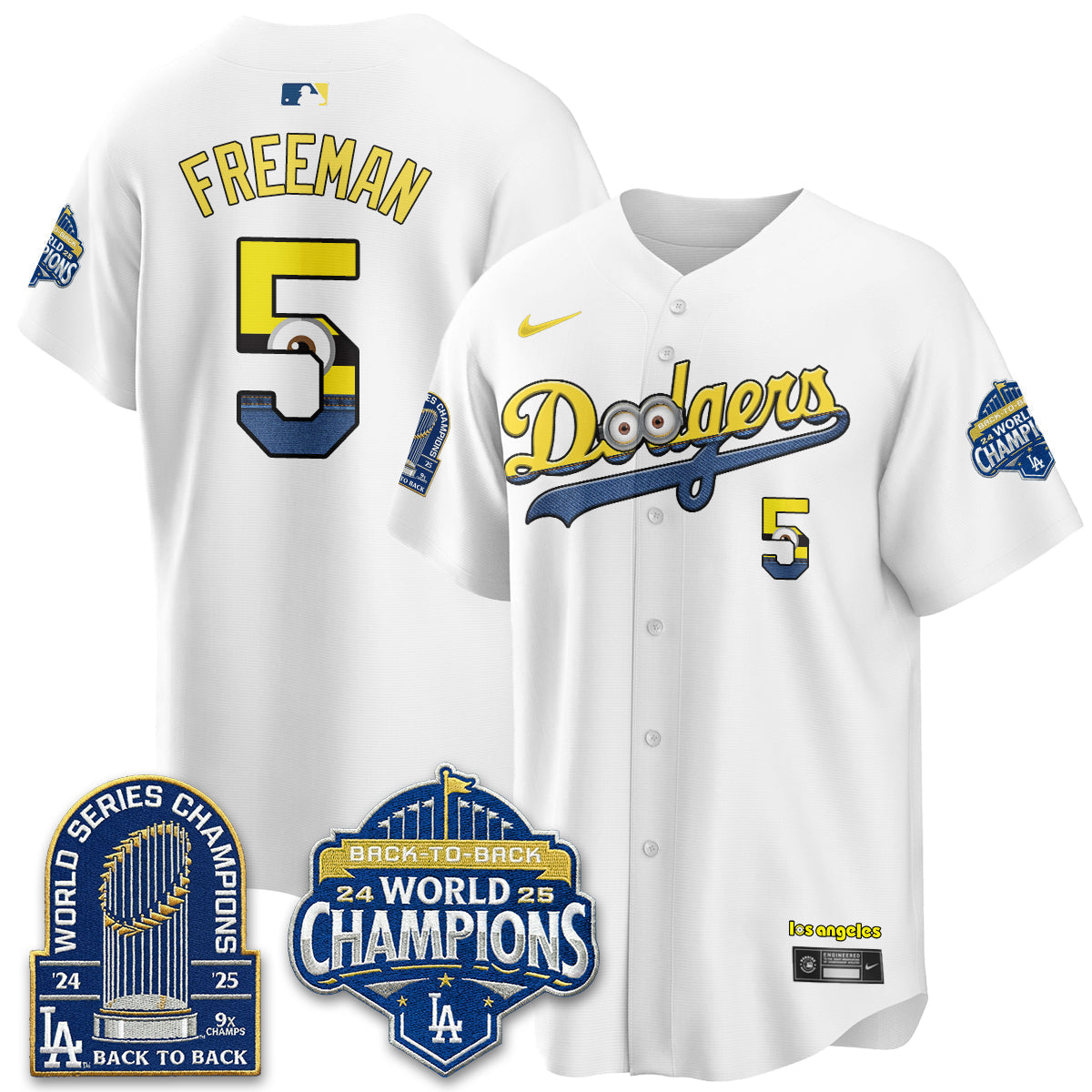 Los Angeles Dodgers x Yellow Capsules Vapor Jersey - Stitched-Cuztomshoes