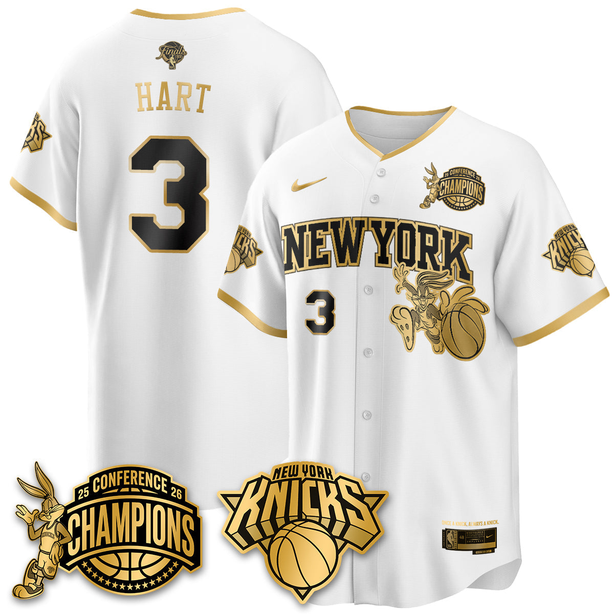 New York Knicks 2026 Basketball Finals x Bunny Vapor Jersey V2- Stitched-Cuztomshoes