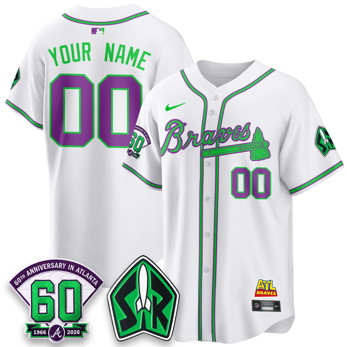 Atlanta Braves 60th Anniversary Space Ranger Edition Vapor Limited Custom Jersey - Stitched
