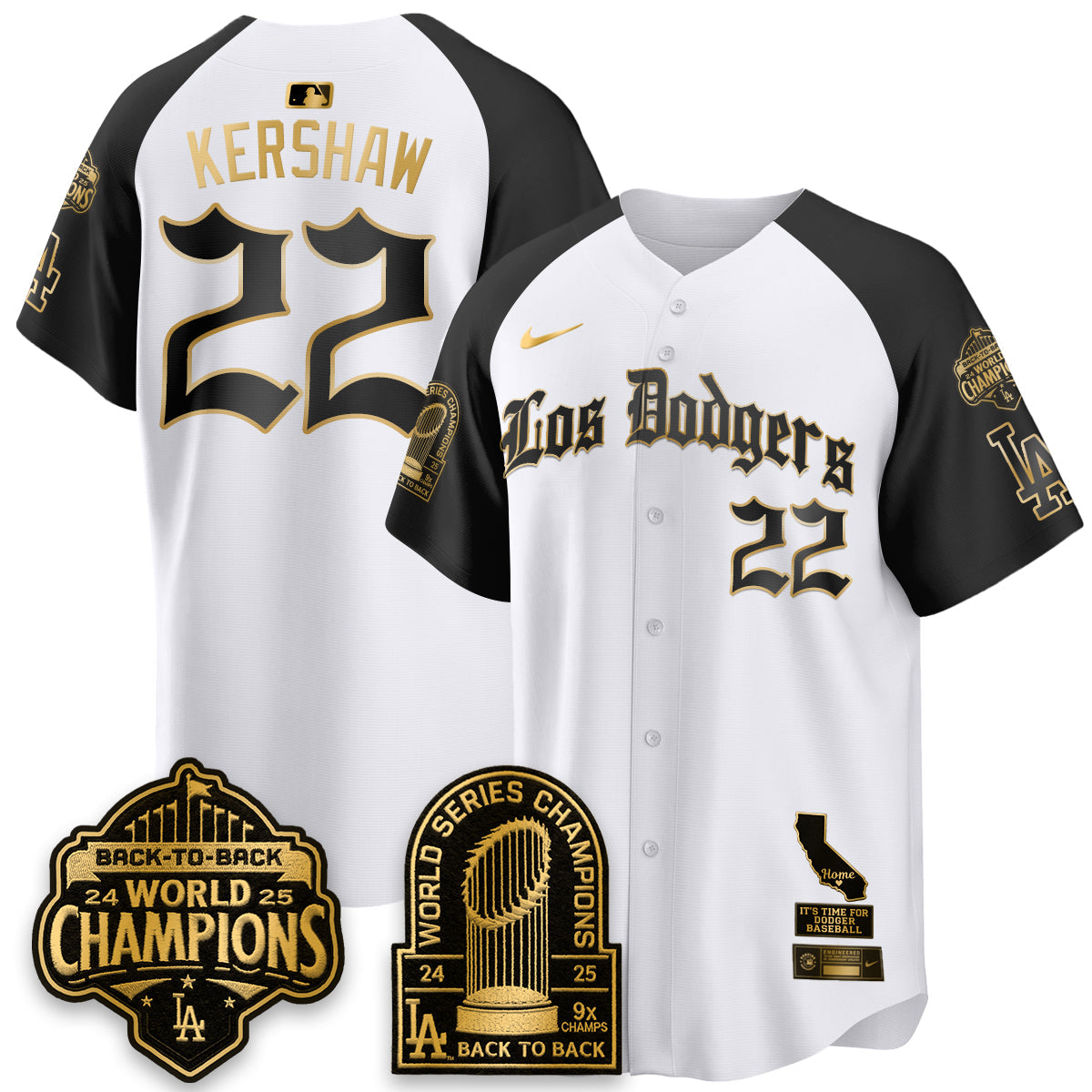 Los Angeles Dodgers World Series Champions Vapor Premier Limited Gothic Edition Jersey - Stitched-Cuztomshoes