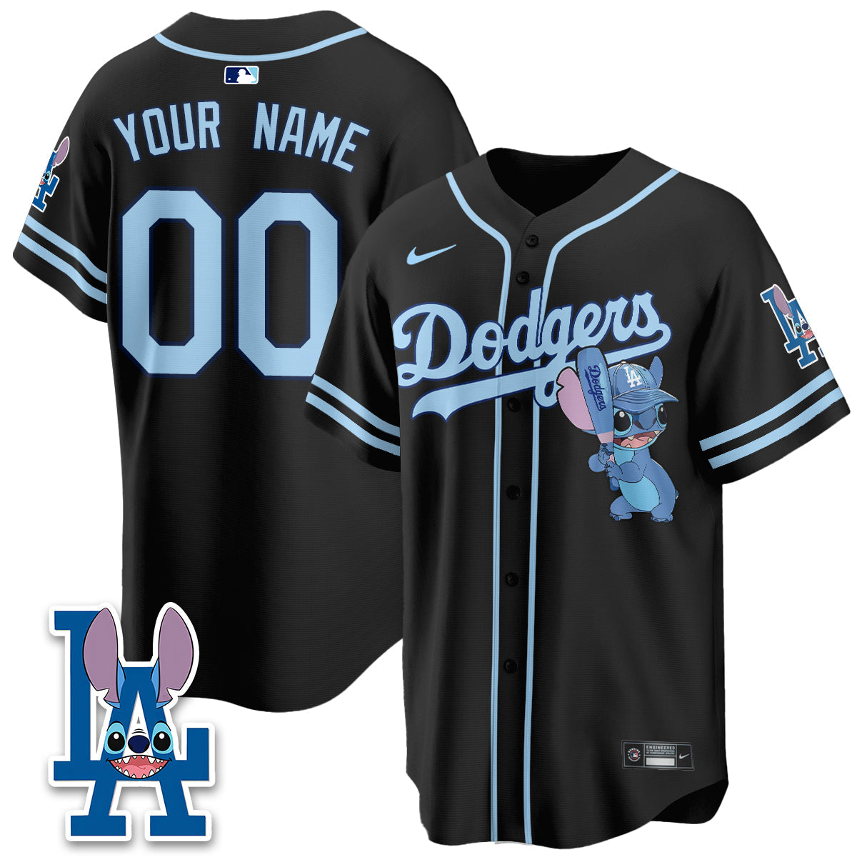 Los Angeles Dodgers x Blue Alien Edition Vapor Custom Jersey - Stitched-Cuztomshoes
