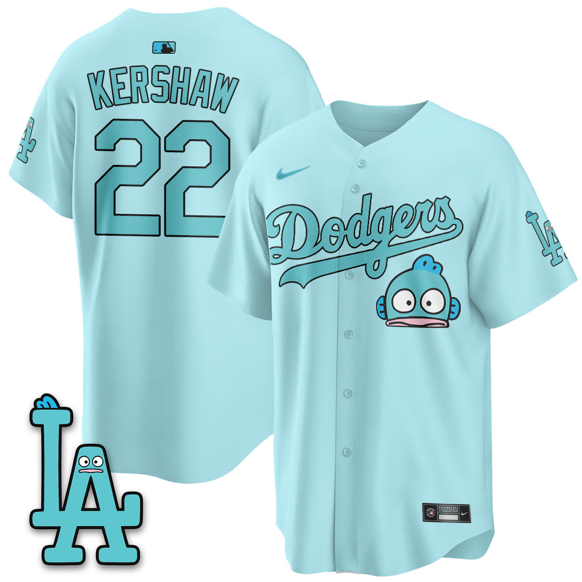 Los Angeles Dodgers x Hangyodon Edition Vapor Jersey- Stitched-Cuztomshoes