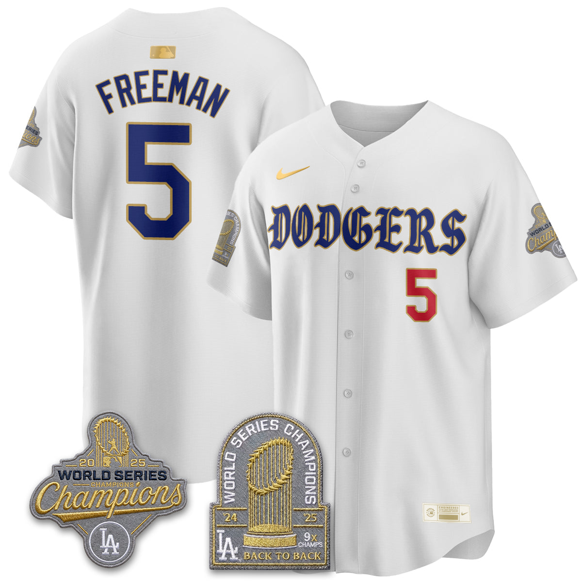 Los Angeles Dodgers Vapor Limited Jersey - Back to Back 9x Champs - Stitched-Cuztomshoes