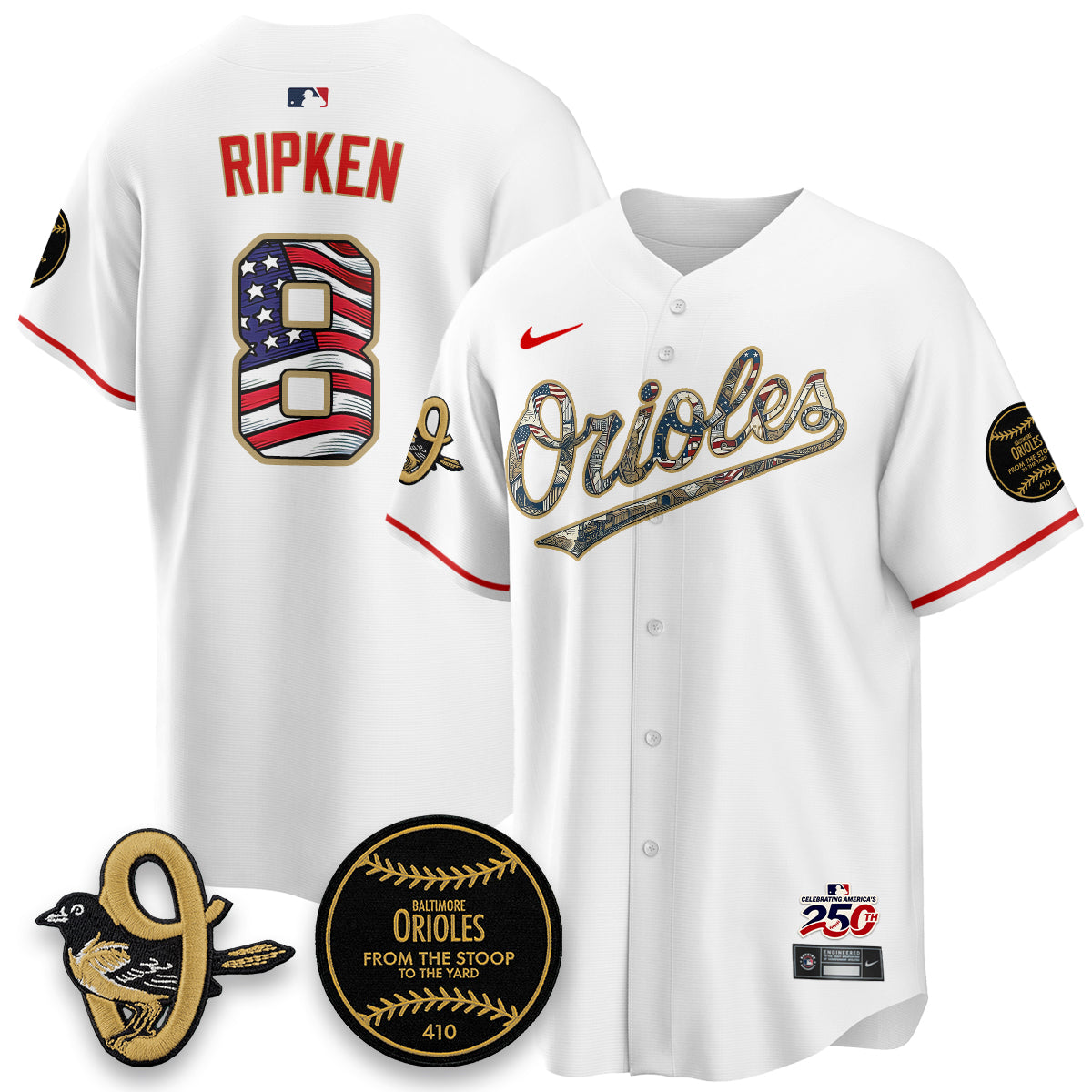 Baltimore Orioles 2026 Independence Day USA Vapor Limited Jersey - Stitched-Cuztomshoes