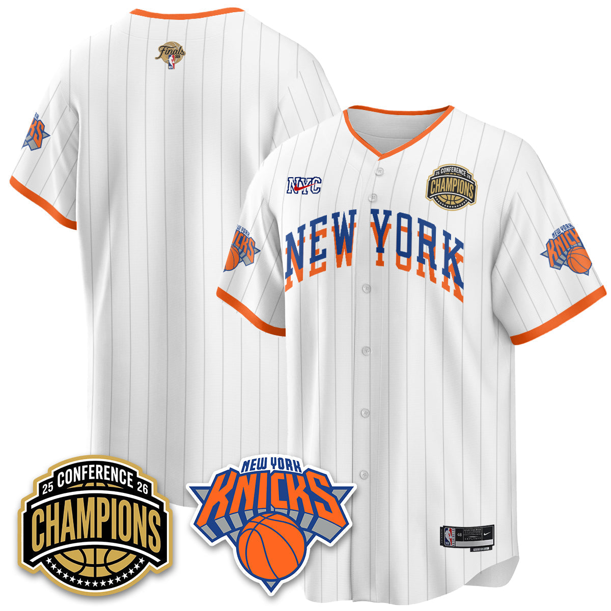 New York Knicks 2026 Basketball Finals Vapor City Edition Jersey V2- Stitched-Cuztomshoes