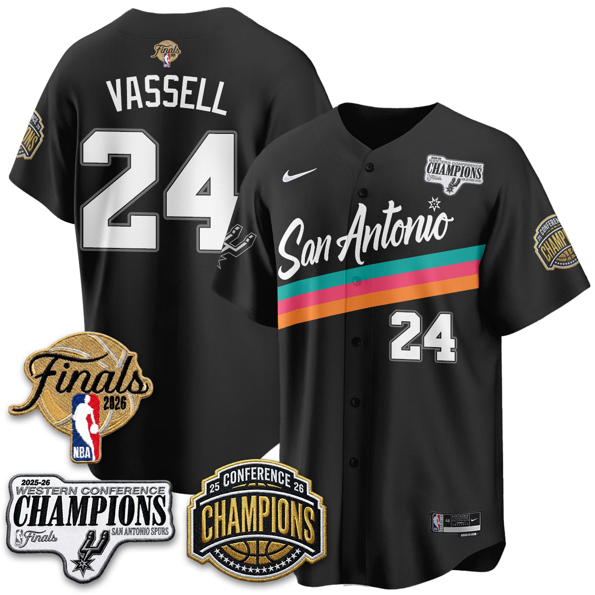 San Antonio Spurs 2026 Basketball Finals Vapor Jersey - Stitched