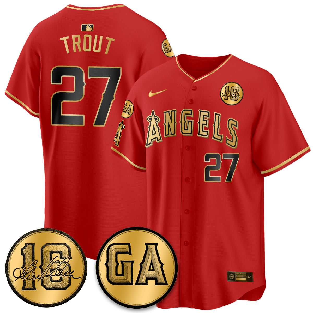 Los Angeles Angels Garret Anderson Tribute Patch Vapor Jersey - Stitched V2-Cuztomshoes