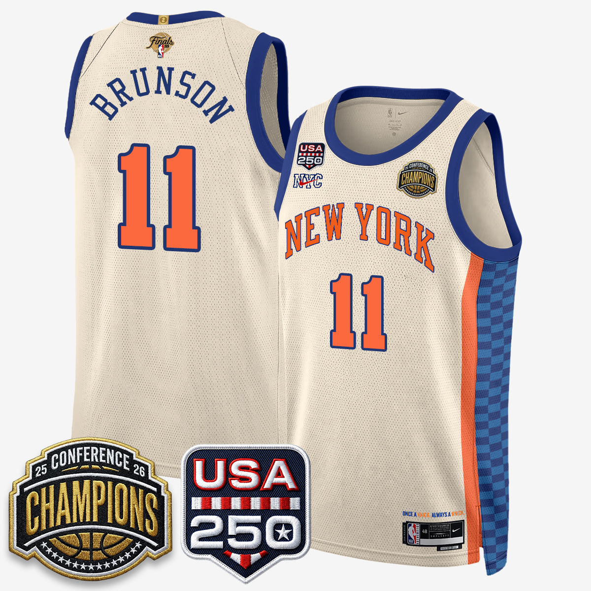 New York Knicks 2026 Basketball Eastern Conference Champions City Edition Jersey V2- Stitched-Cuztomshoes