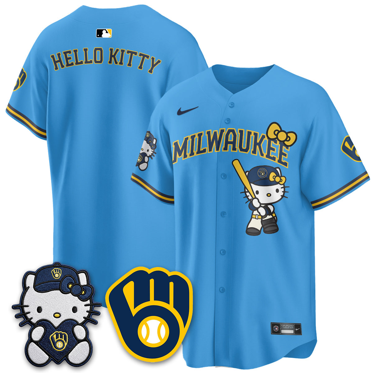 Milwaukee Brewers Meow KT Night Vapor Limited Jersey - Stitched-Cuztomshoes