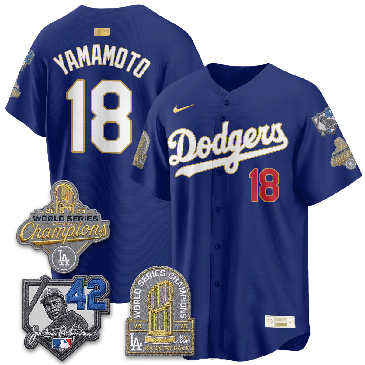 Los Angeles Dodgers 2026 Jackie Robinson New Era Vapor Limited Jersey - Stitched-Cuztomshoes