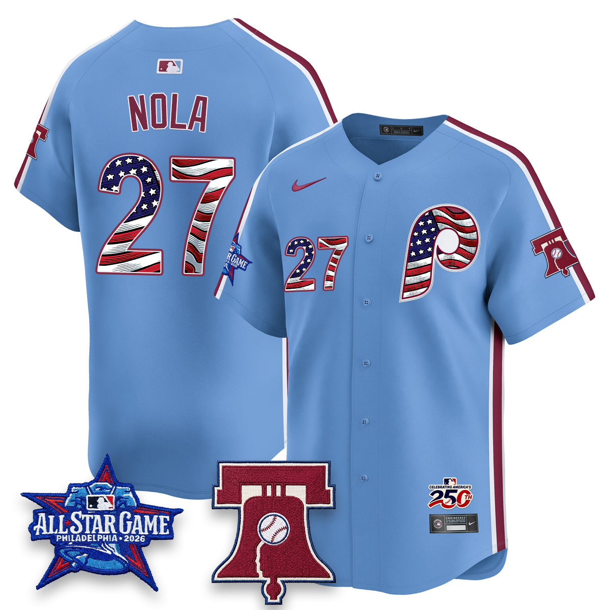 Philadelphia Phillies 2026 Independence Day USA Vapor Limited Jersey - Stitched-Cuztomshoes