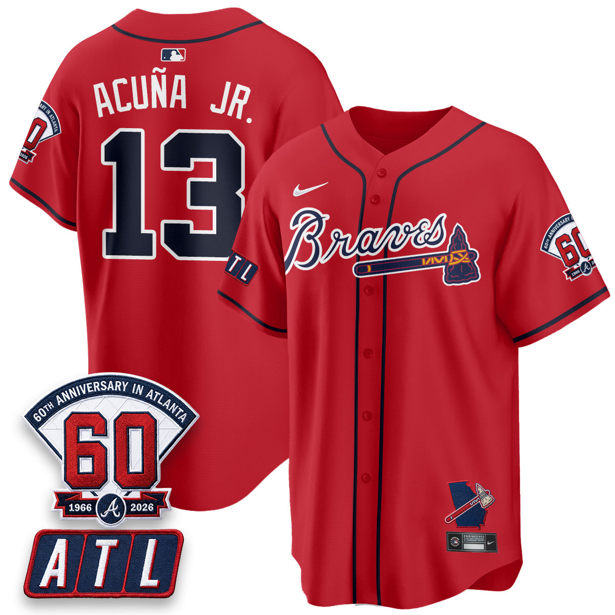 Atlanta Braves 2026 60th Anniversary Vapor Limited Jersey - Stitched