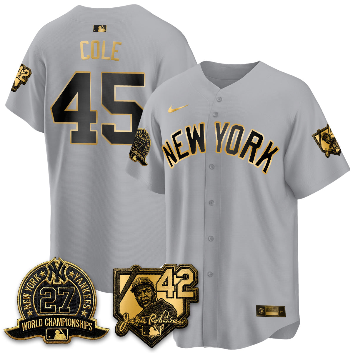 New York Yankees 2026 Jackie Robinson Day Vapor Limited Gold Edition Jersey - Stitched