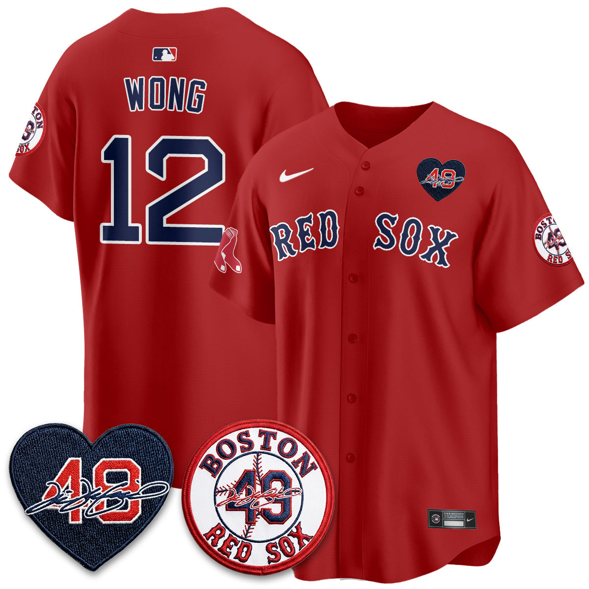 Boston Red Sox Tim Wakefield Memorial Patch Vaper Premier Limited Jersey - Stitched