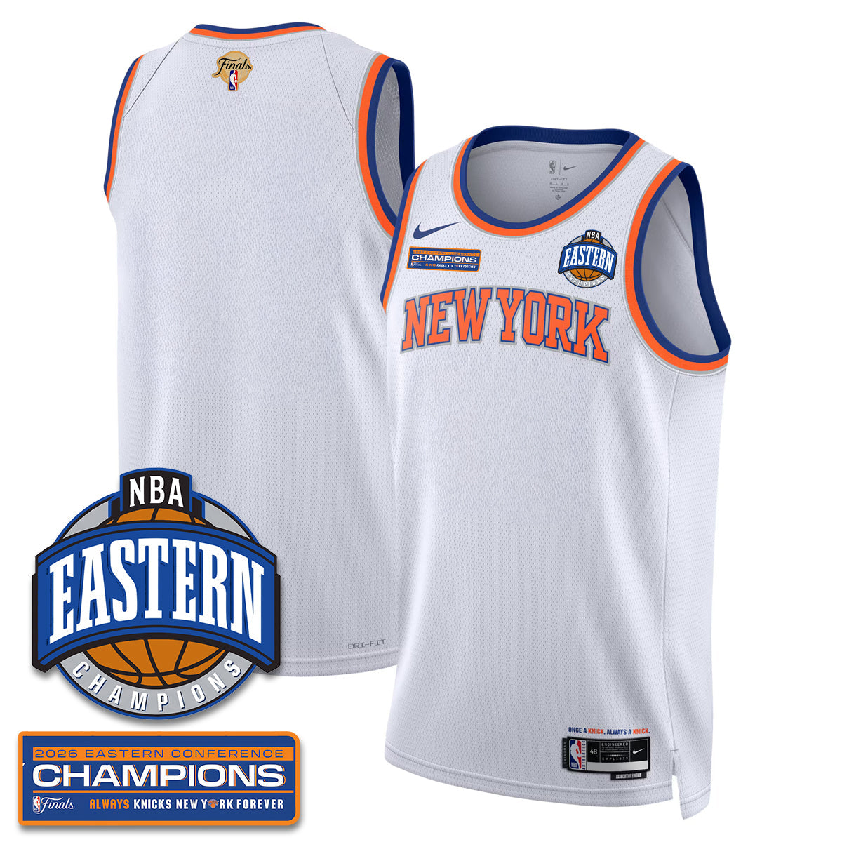 New York Knicks 2026 Basketball Eastern Conference Champions Vapor Jersey - Stitched-Cuztomshoes