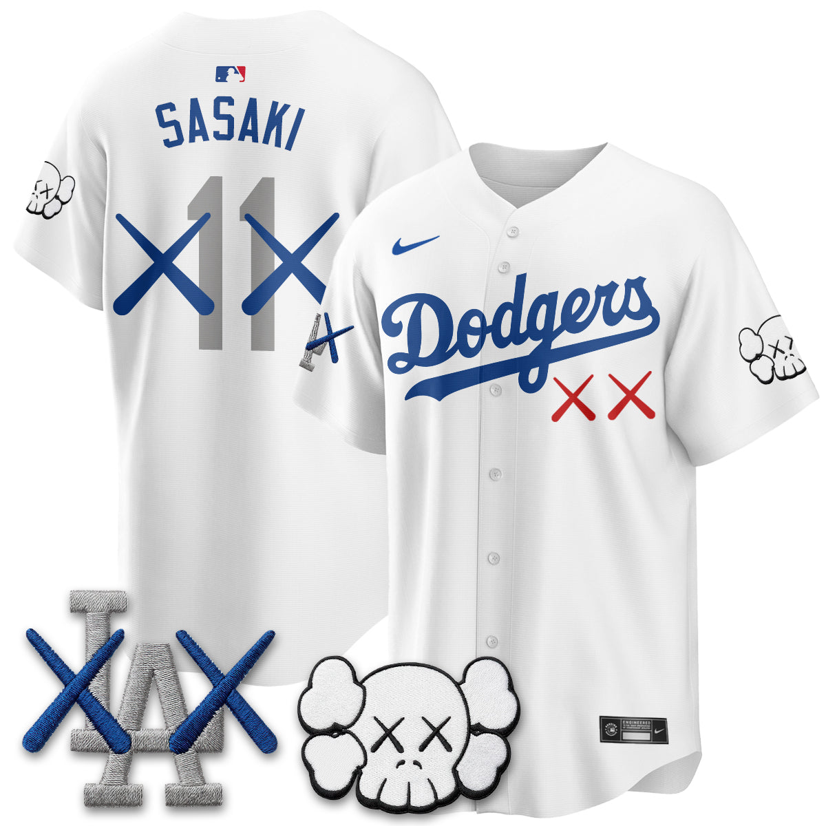 Los Angeles Dodgers x KAWS Edition Vapor Jersey - Stitched-Cuztomshoes