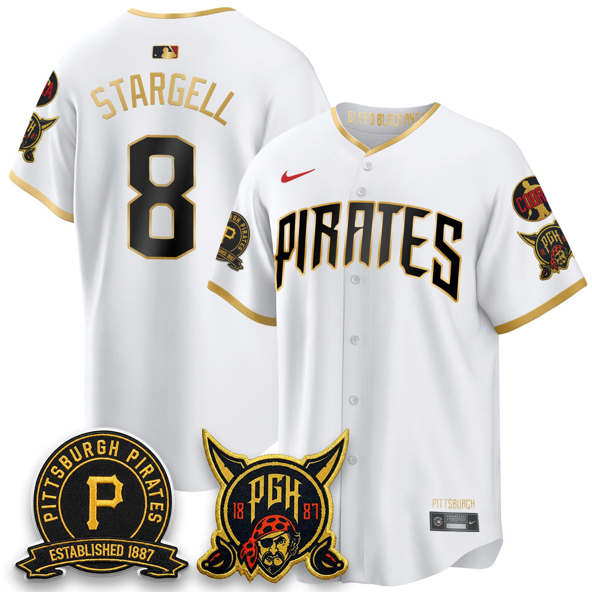 Pittsburgh Pirates Vapor Limited Jersey - Cobra & Est 1887 Patch - Stitched