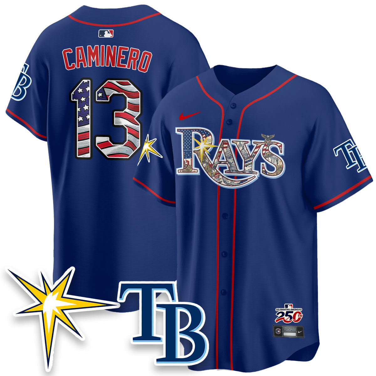 Tampa Bay Rays 2026 Independence Day USA Vapor Limited Jersey - Stitched
