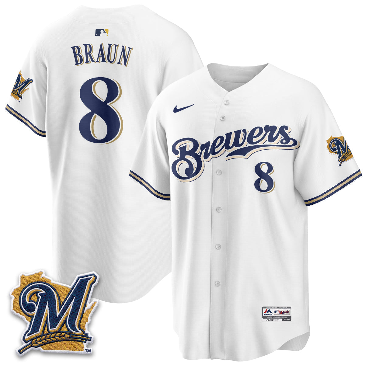 Milwaukee Brewers "Legacy Edition" Vapor Jersey - Stitched-Cuztomshoes
