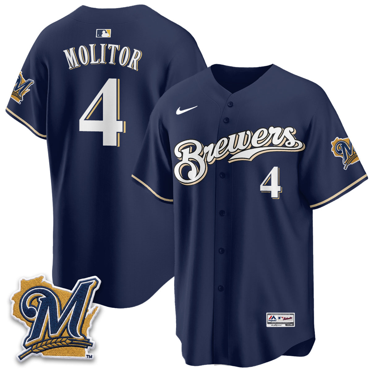 Milwaukee Brewers "Legacy Edition" Vapor Jersey - Stitched-Cuztomshoes