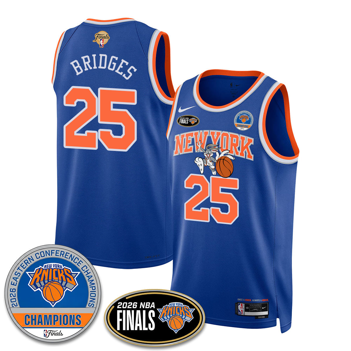 New York Knicks 2026 Basketball Eastern Conference Champions x Bunny Vapor Jersey - Stitched-Cuztomshoes