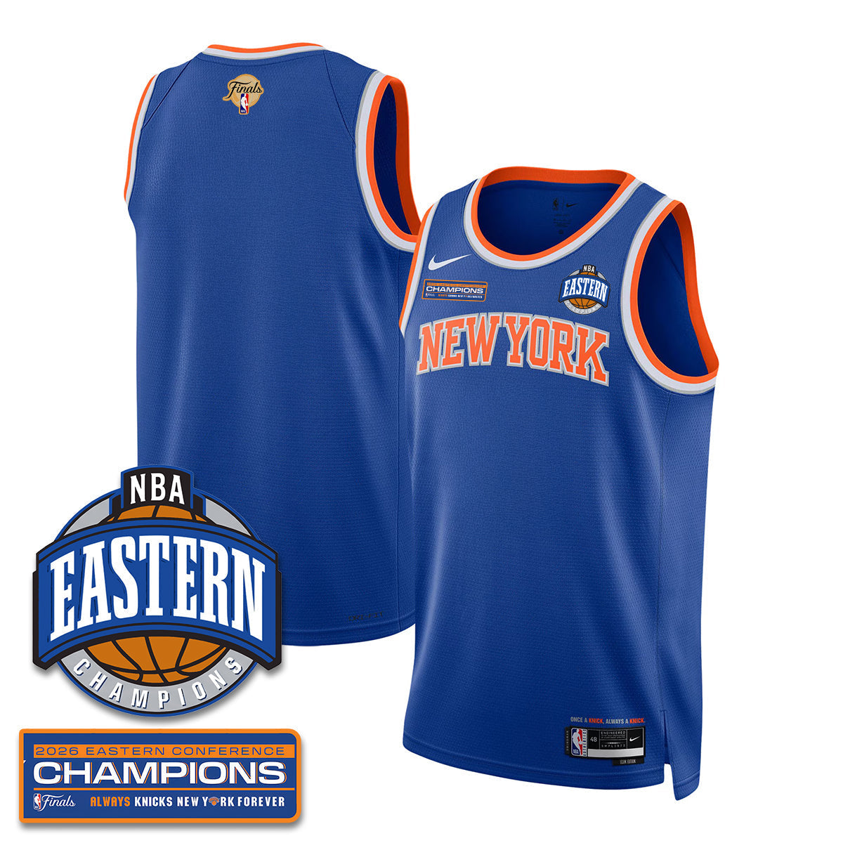 New York Knicks 2026 Basketball Eastern Conference Champions Vapor Jersey - Stitched-Cuztomshoes
