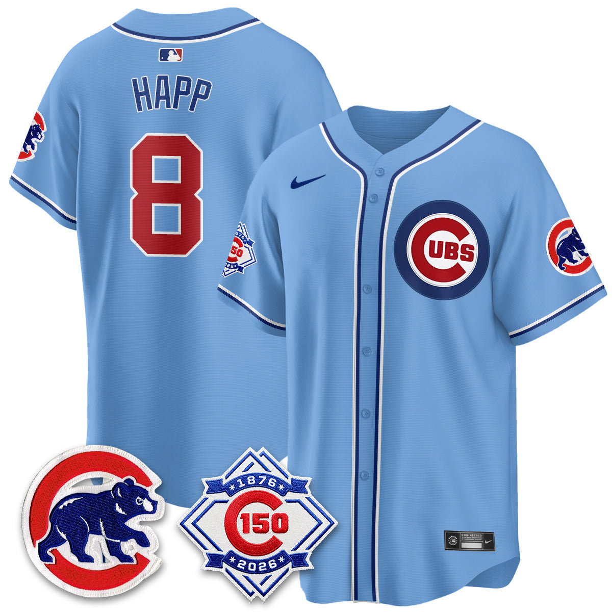Chicago Cubs 150th Anniversary Black Out Style Vapor Premier Limited Jersey - Stitched