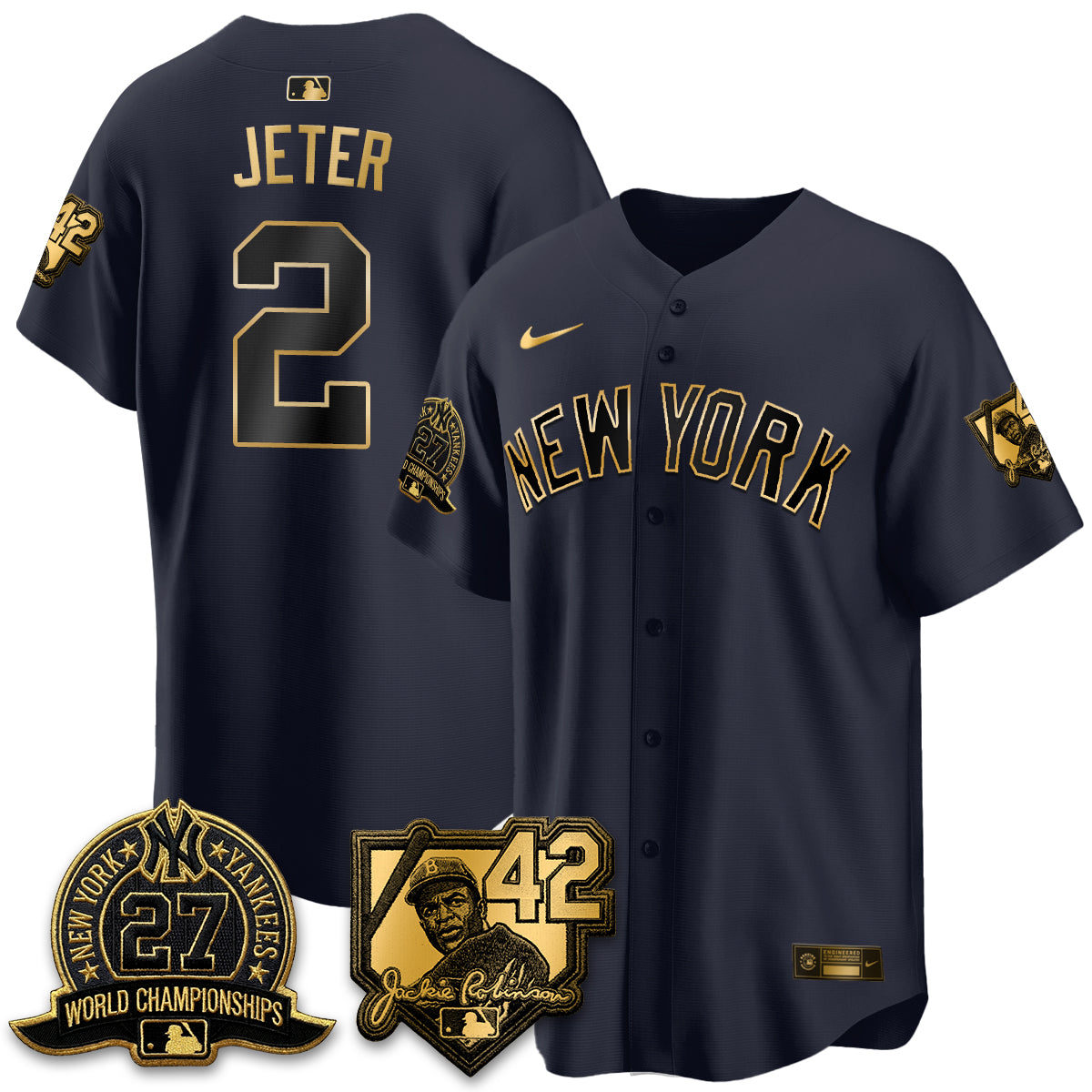 New York Yankees 2026 Jackie Robinson Day Vapor Limited Gold Edition Jersey - Stitched
