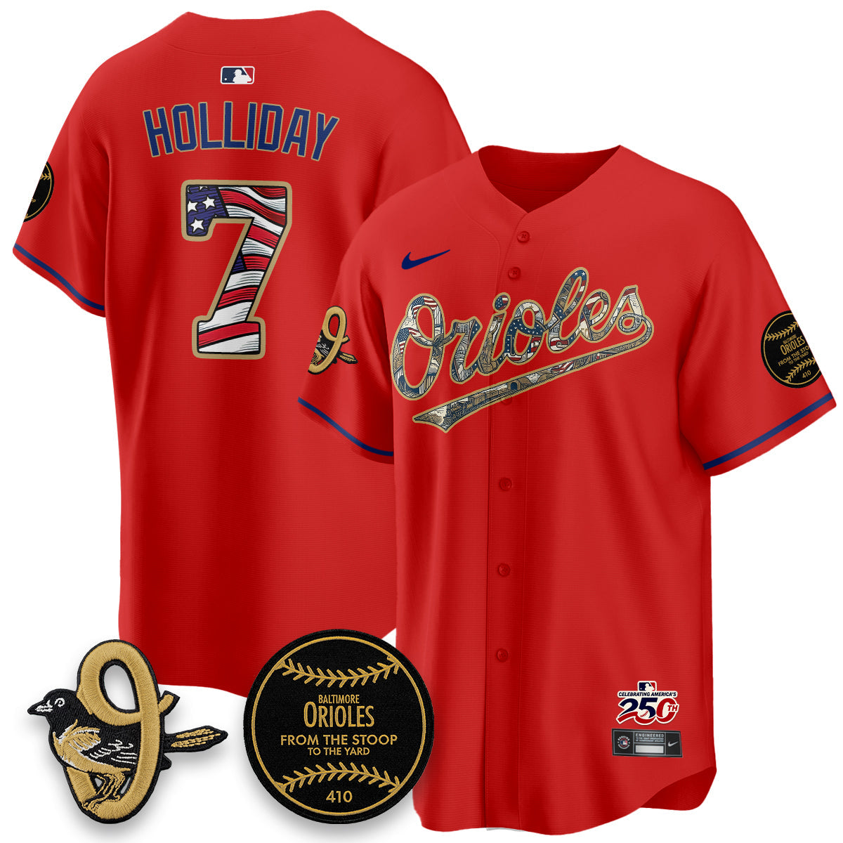 Baltimore Orioles 2026 Independence Day USA Vapor Limited Jersey - Stitched-Cuztomshoes