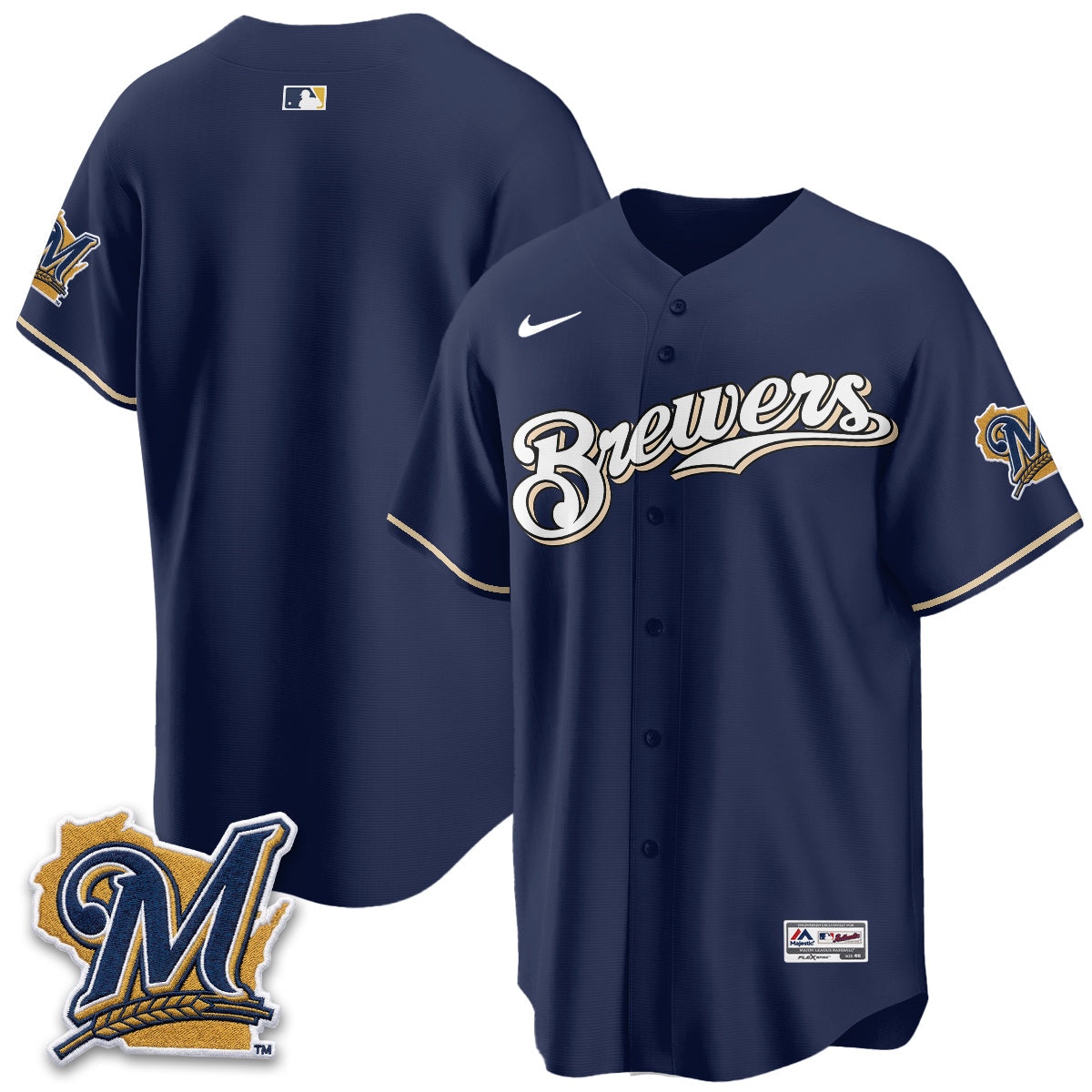 Milwaukee Brewers "Legacy Edition" Vapor Jersey - Stitched-Cuztomshoes