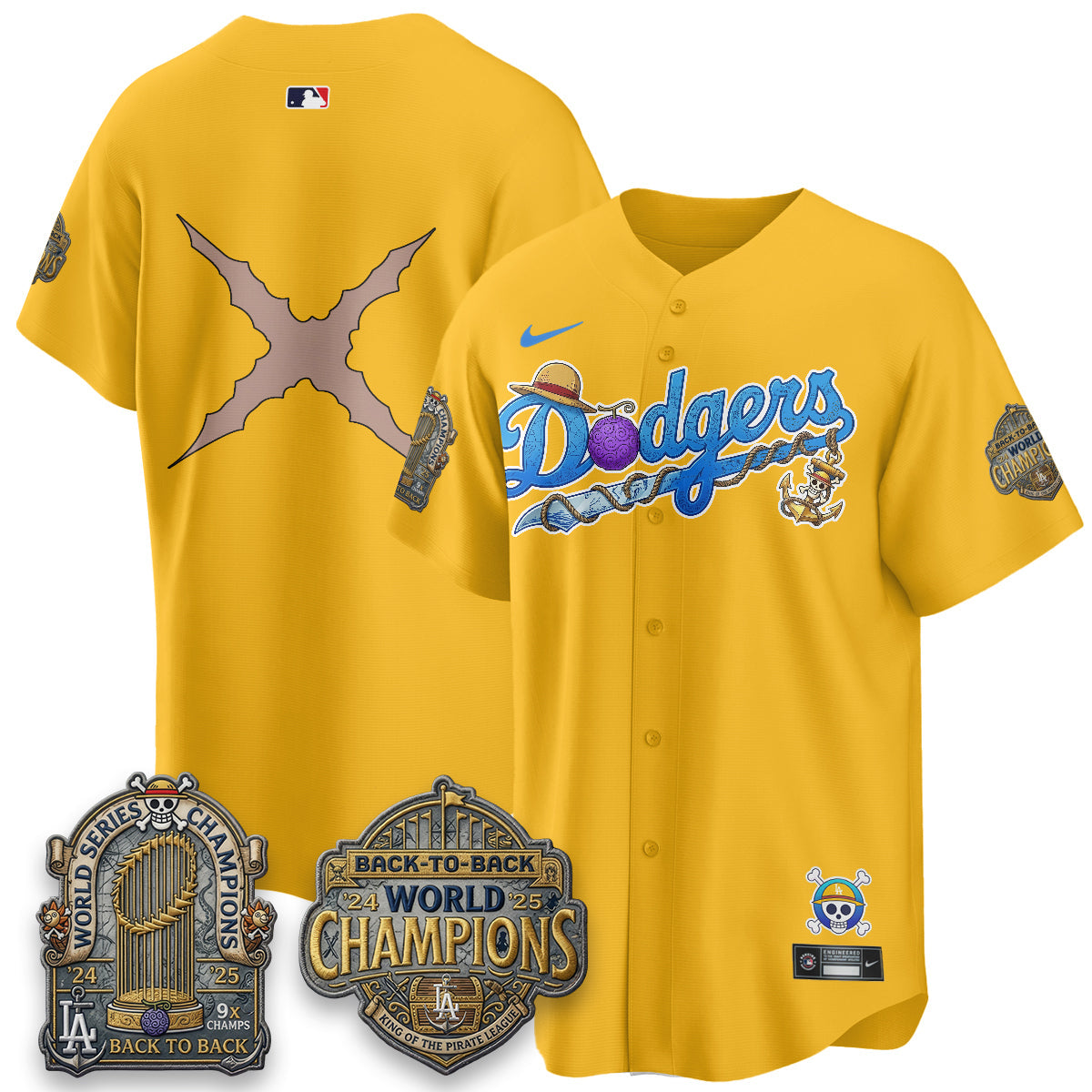 Los Angeles Dodgers x OP Japanese Cartoon Vapor Limited Jersey V2- Stitched-Cuztomshoes