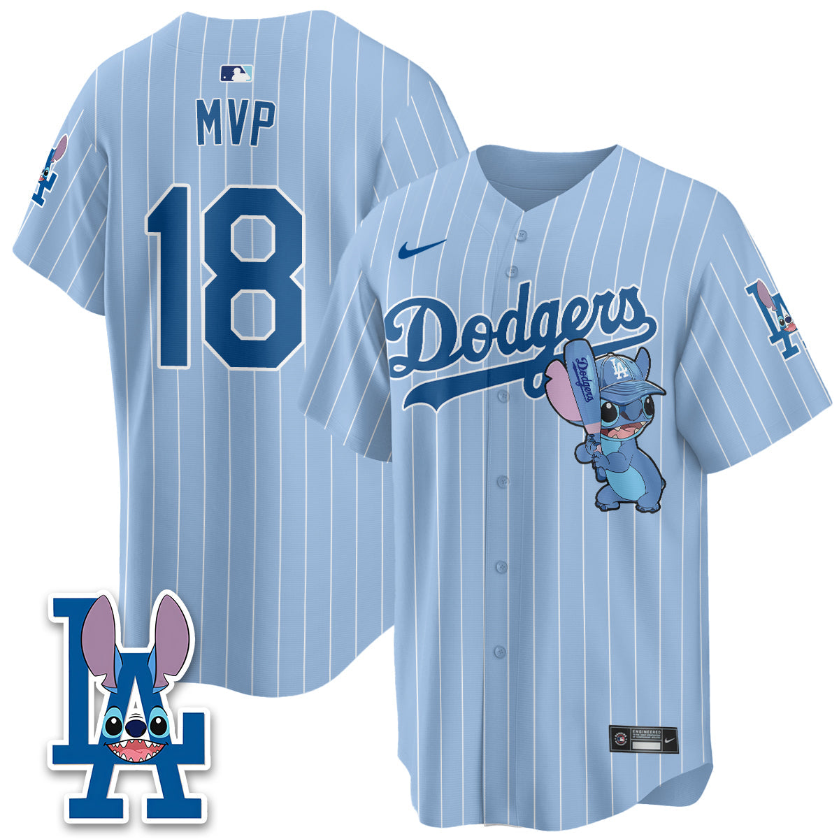 Los Angeles Dodgers x Blue Alien Edition Vapor Jersey - Stitched-Cuztomshoes