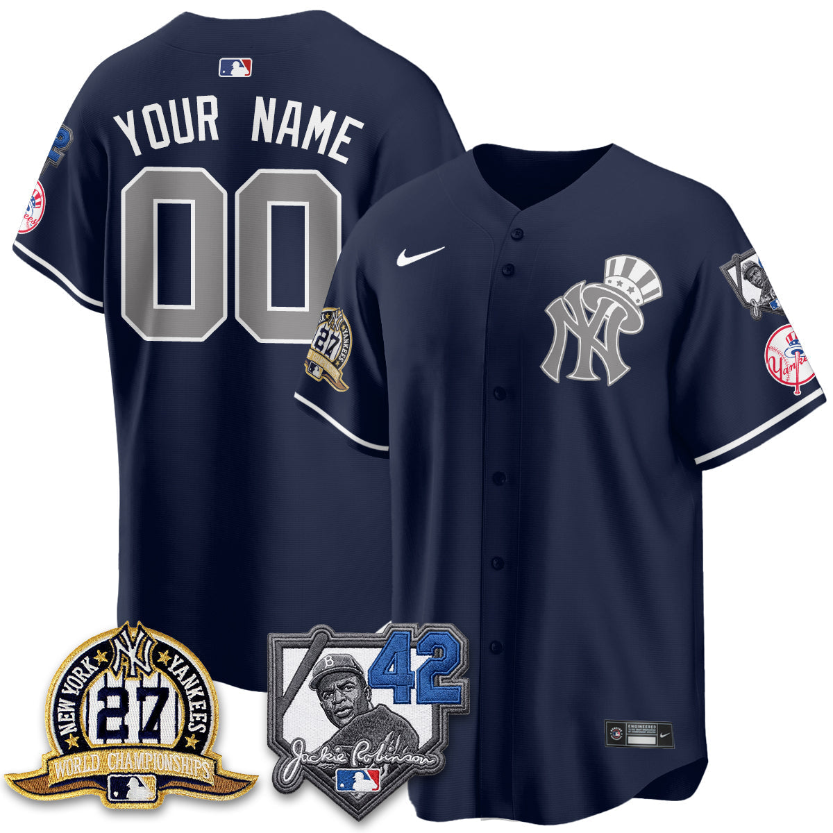 New York Yankees 2026 Jackie Robinson Day Vapor Limited Gold Edition Custom Jersey - Stitched - V2
