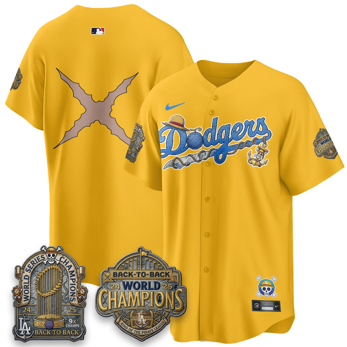 Los Angeles Dodgers x OP Japanese Cartoon Vapor Limited Jersey - Stitched-Cuztomshoes