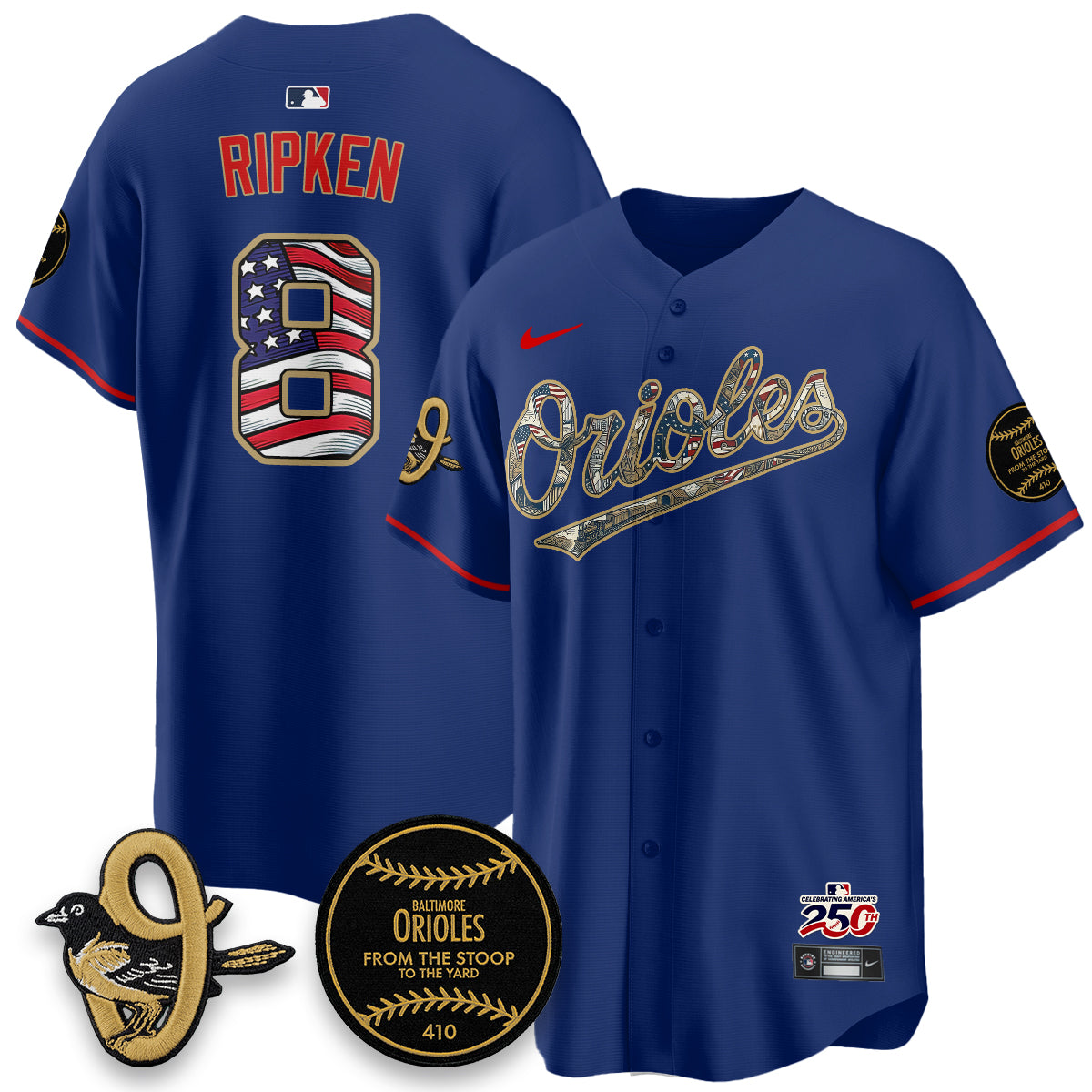 Baltimore Orioles 2026 Independence Day USA Vapor Limited Jersey - Stitched-Cuztomshoes