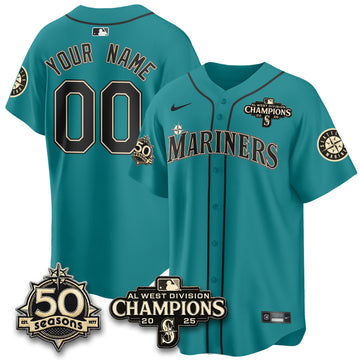Seattle Mariners Vapor Premier Custom Limited Jersey - 50th Anniversary & AL West Division Champions - Steelheads Community Funds - Stitched